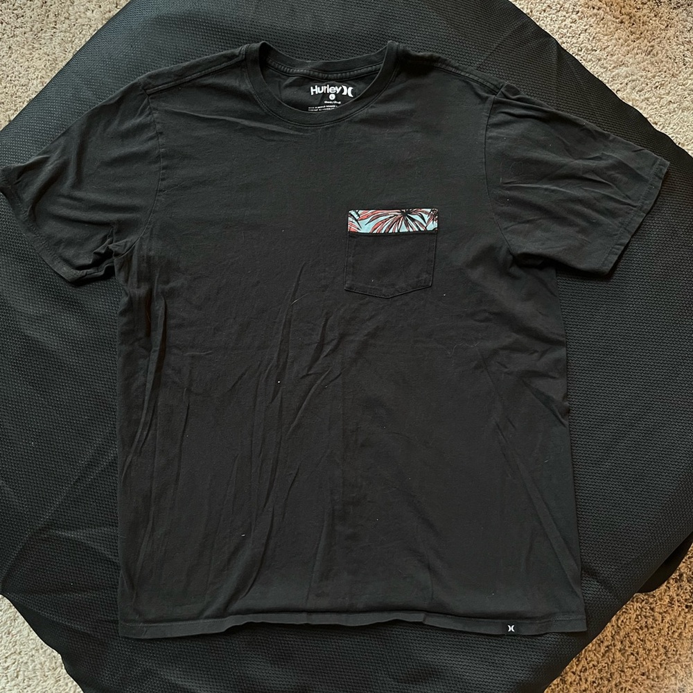 Hurley Black Short Sleeve Pocket Tee